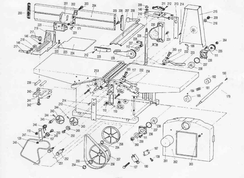 SIP 01344 Planer Thicknesser External Diagram
