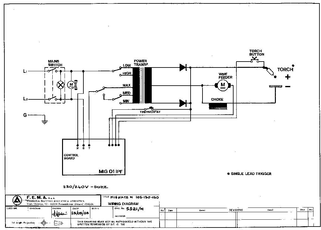 SIP 06508 Migmate 130T Circuit Diagram space heaters 3 phase wiring 