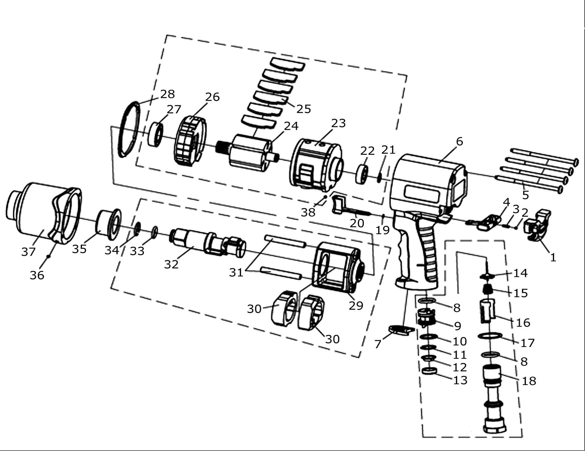 Sip 07202 Aeropro 3 4\" Impact Wrench Diagram Impact Wrench Work Impact Wrench Diagram