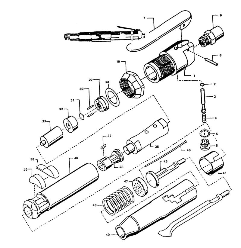 SIP 07482 Needle Scaler Diagram