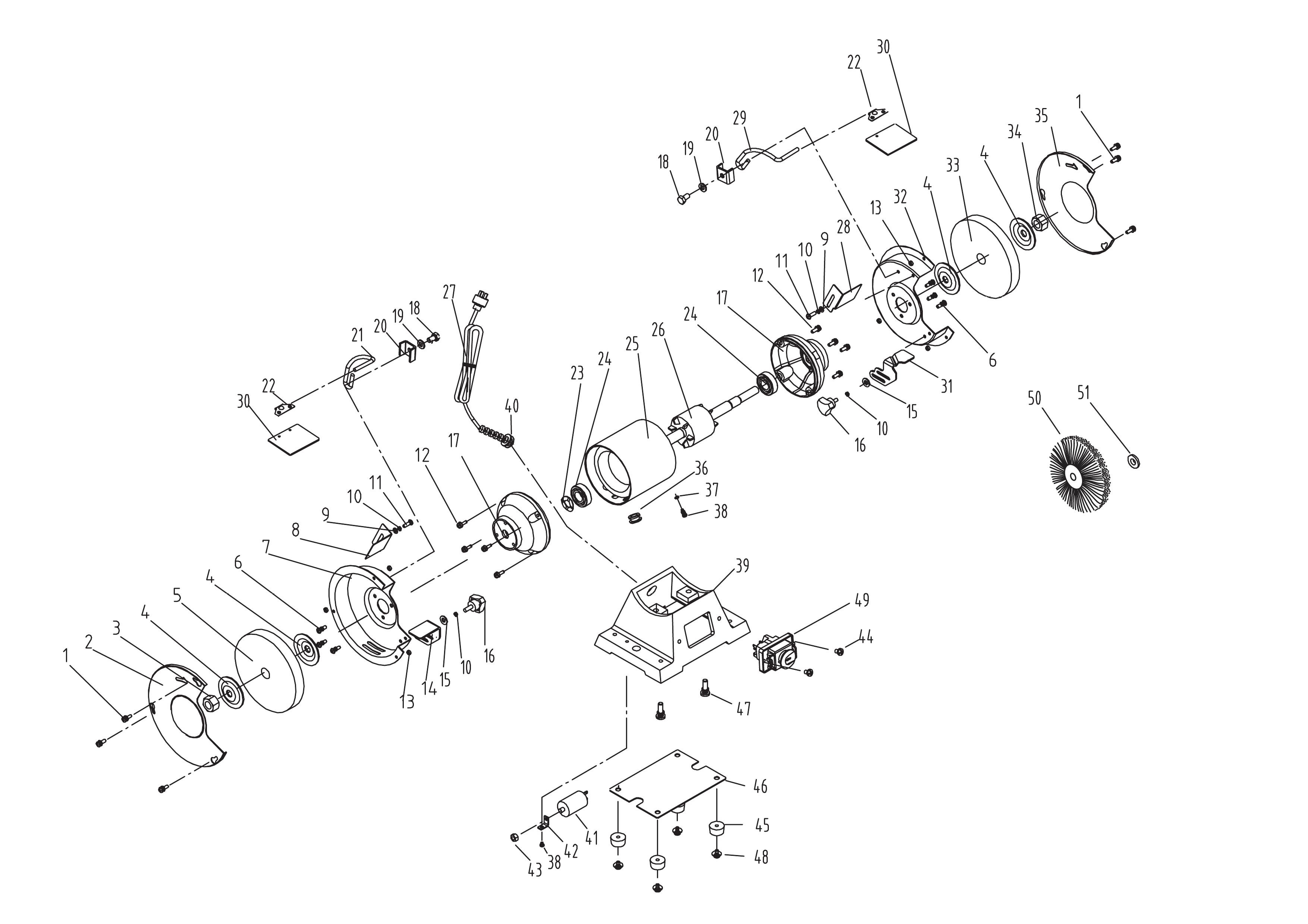 Sip 07625 6 Professional Bench Grinder Diagram