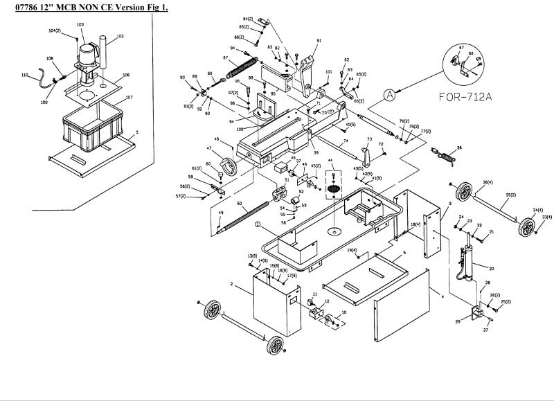 SIP 07786 12" Metal Cutting Bandsaw - Yellow Switch Box Diagram 1
