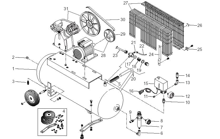 SIP Airmate 12 Compressor Diagram