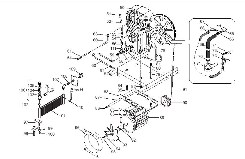 SIP Airmate Q10 Compressor Pump Motor Diagram